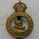 The Hertfordshire Regiment British Army Brass Cap Badge