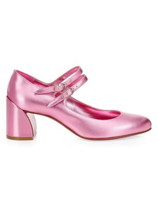 100% AUTHENTIC NEW WOMEN LOUBOUTIN MISS JANE PINK 55 PUMP/HEEL EU 37.5/US 7.5