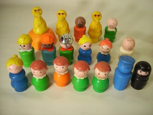 vintage fisher price Little People Figures sesame street 18 lot
