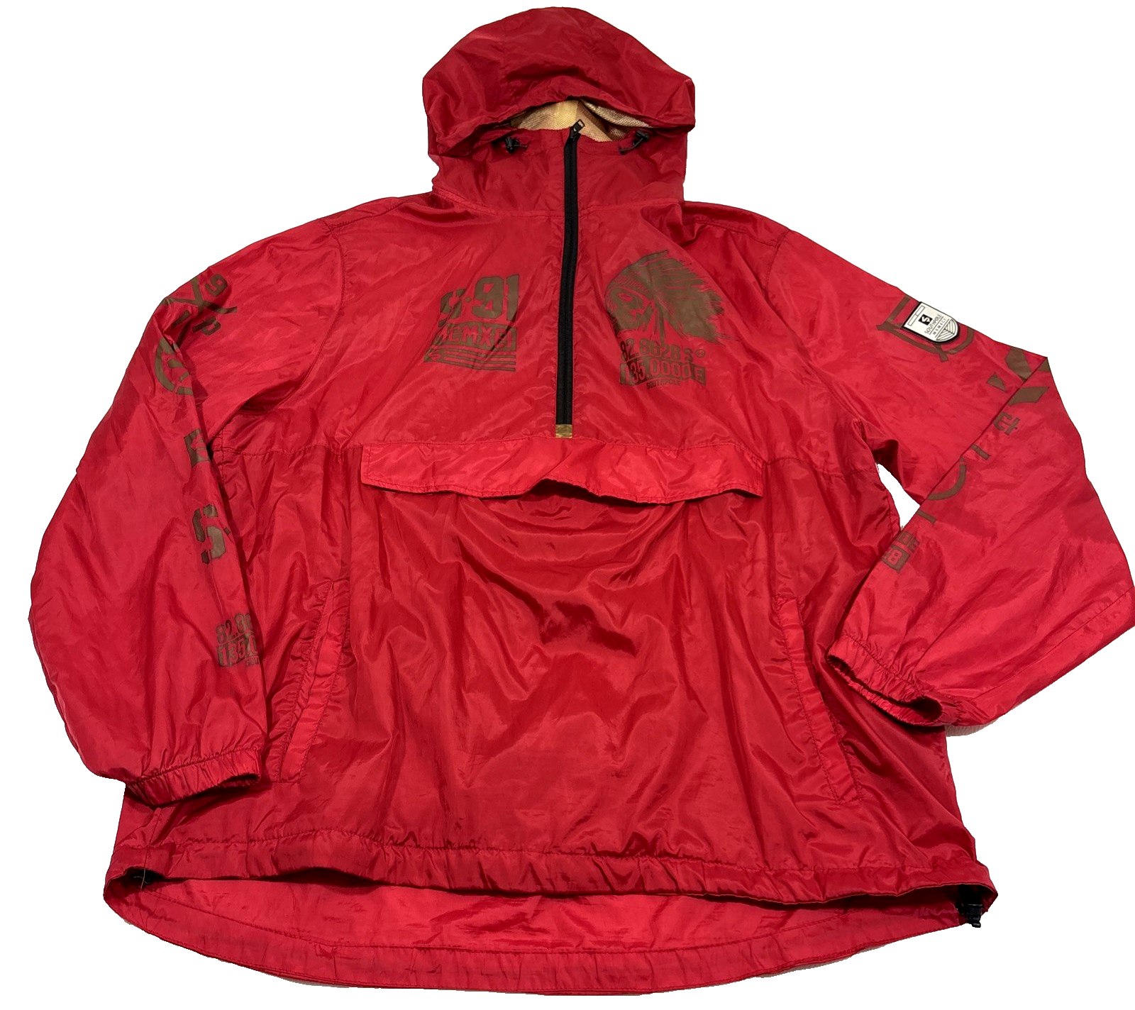 Y2K SouthPole Mens XXL Windbreaker Pullover Jacket Kangaroo Pouch Vented Retro