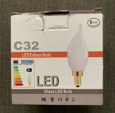 6pk Dimmable LED 6W Bulbs 2700k for Chandeliers/Candelabra, Dining Rooms