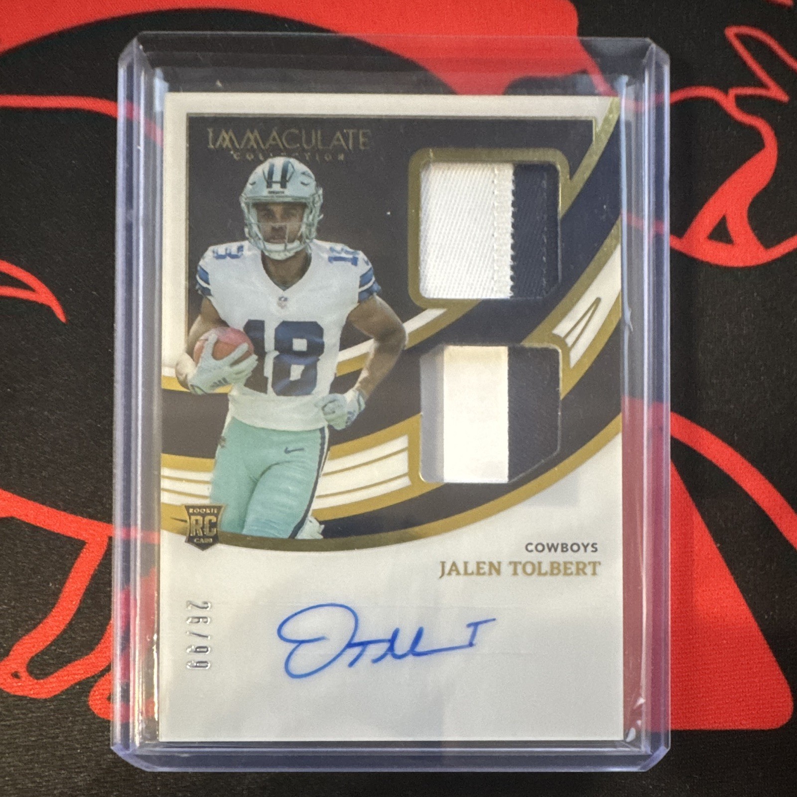 Jalen Tolbert Panini Immaculate Collection Immaculate Signature Patches Rookie #ISPJTO Base