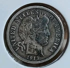 1913-P Barber / Liberty Head Dime 10c 90% Silver Item D23Q5