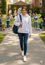 Victoria Secret Pink Full Zip Hoodie Womens Size Large Speckled Marled Back Logo