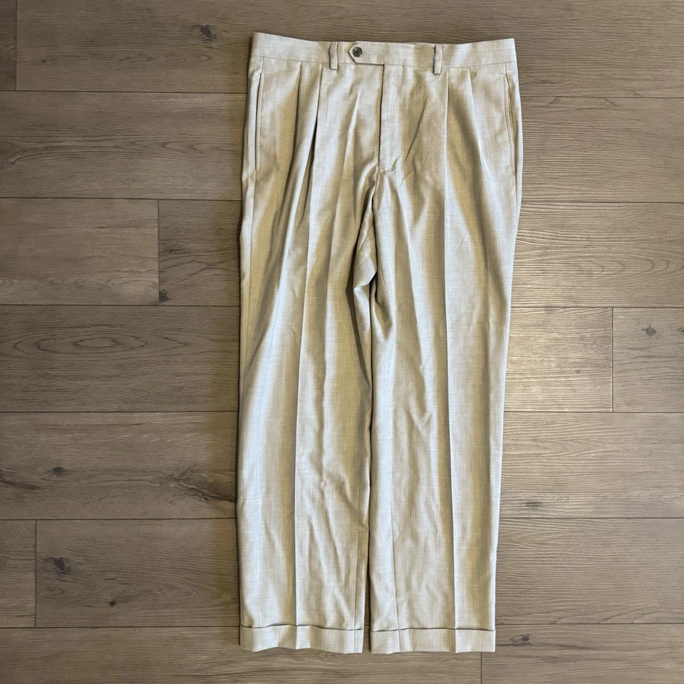 Lot Of 2 Lauren Ralph Lauren Dress Pants Men’s 34X32 (34X31) Beige/Gray Trousers - Image 2 of 4