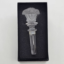 Versace Rosenthal Medusa Head Clear Crystal Glass Bottle Stopper