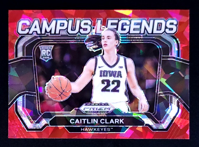 2024 Panini Prizm Draft Picks - Campus Legends Caitlin Clark #5 Red Cracked Ice