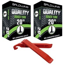 PAIR 20 x 1.75 SCHRADER CAR Valve Bike Cycle Inner Tubes + BALDYS TYRE LEVERS