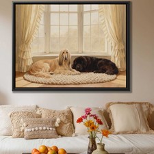 Watercolor Painting Dog Living Room Decor Afghan Hound Canvas Print Artwork