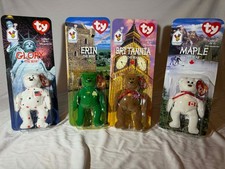 1999 McDonald  s Ty Teenie Beanie Babies International Bears Set of 4 MINT SEALED