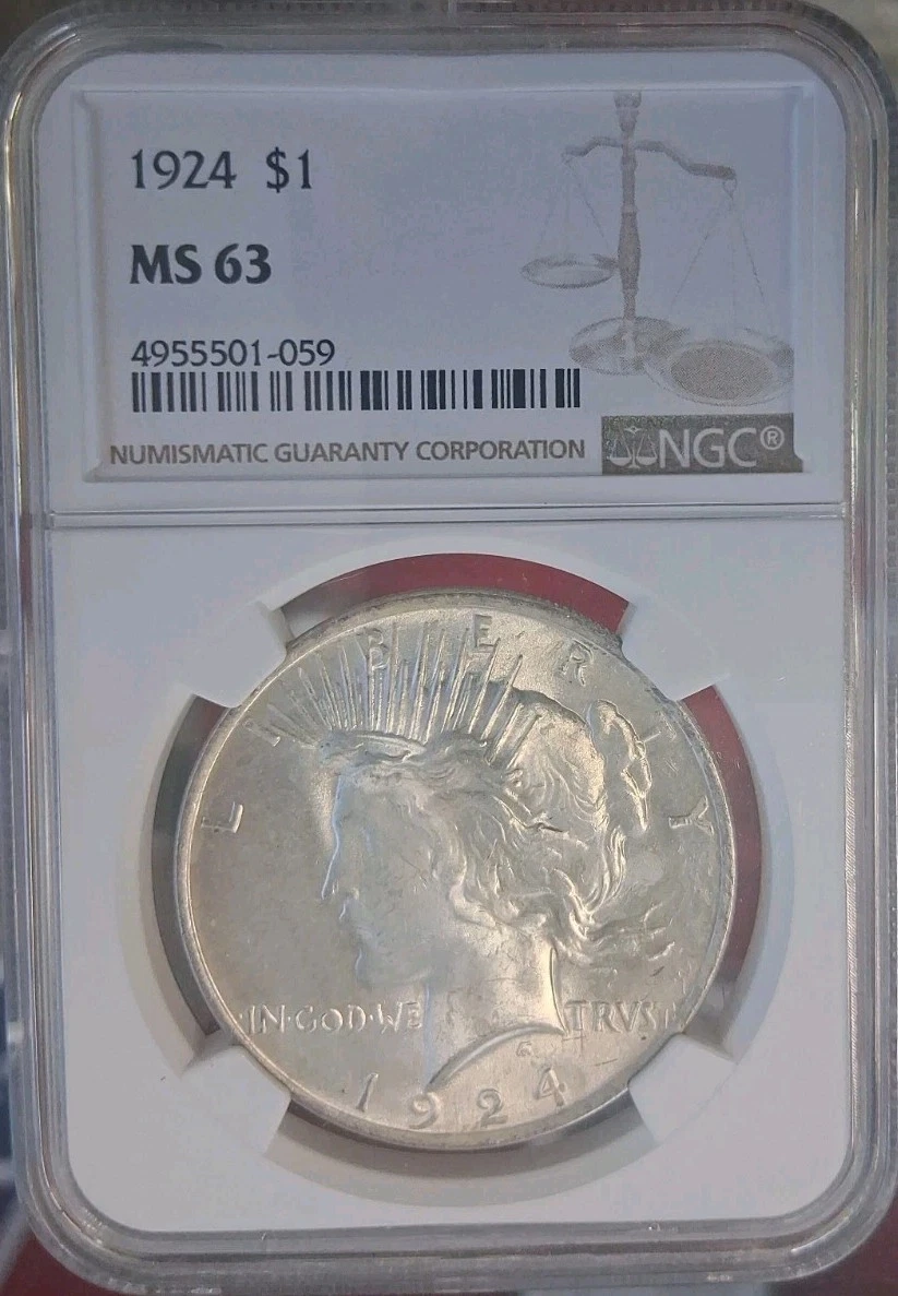 MS 63 Graded 1924 Year Peace Dollars (1921-1935) for sale | eBay