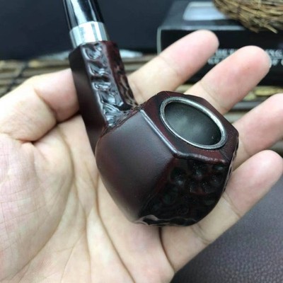 Traditional Tobacco Pipe For Men Classic Bent Smoking Pipe With Filter