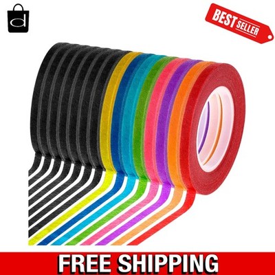Colorful Dry Erase Pinstripe Tape Set - 15 Rolls, Perfect for Crafting & Marking