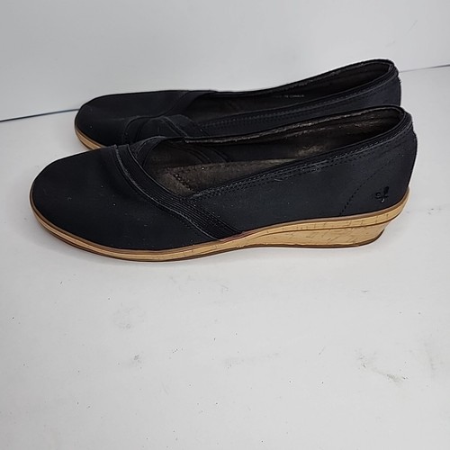 Grasshoppers Ortholite Wedge Shoes Womens 9W Black Stretch Slip On Shoes - Picture 2 of 12