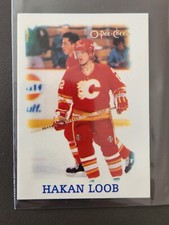 1988-89 O-Pee-Chee Mini NHL Stars Hockey Card Hakan Loob #21 Calgary Flames.