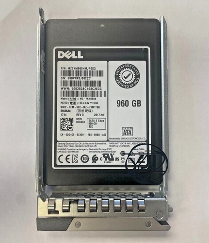 DELL 0DD4G0 Samsung SM863a SSD 960GB MZ7KM960B SATA 6 G bps MZ7KM960HMJP0D3 tray - Afbeelding 2 van 2