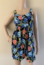 Gently Worn Forever 21 Multicolor Rose Sleeveless Mini Dress Sz M
