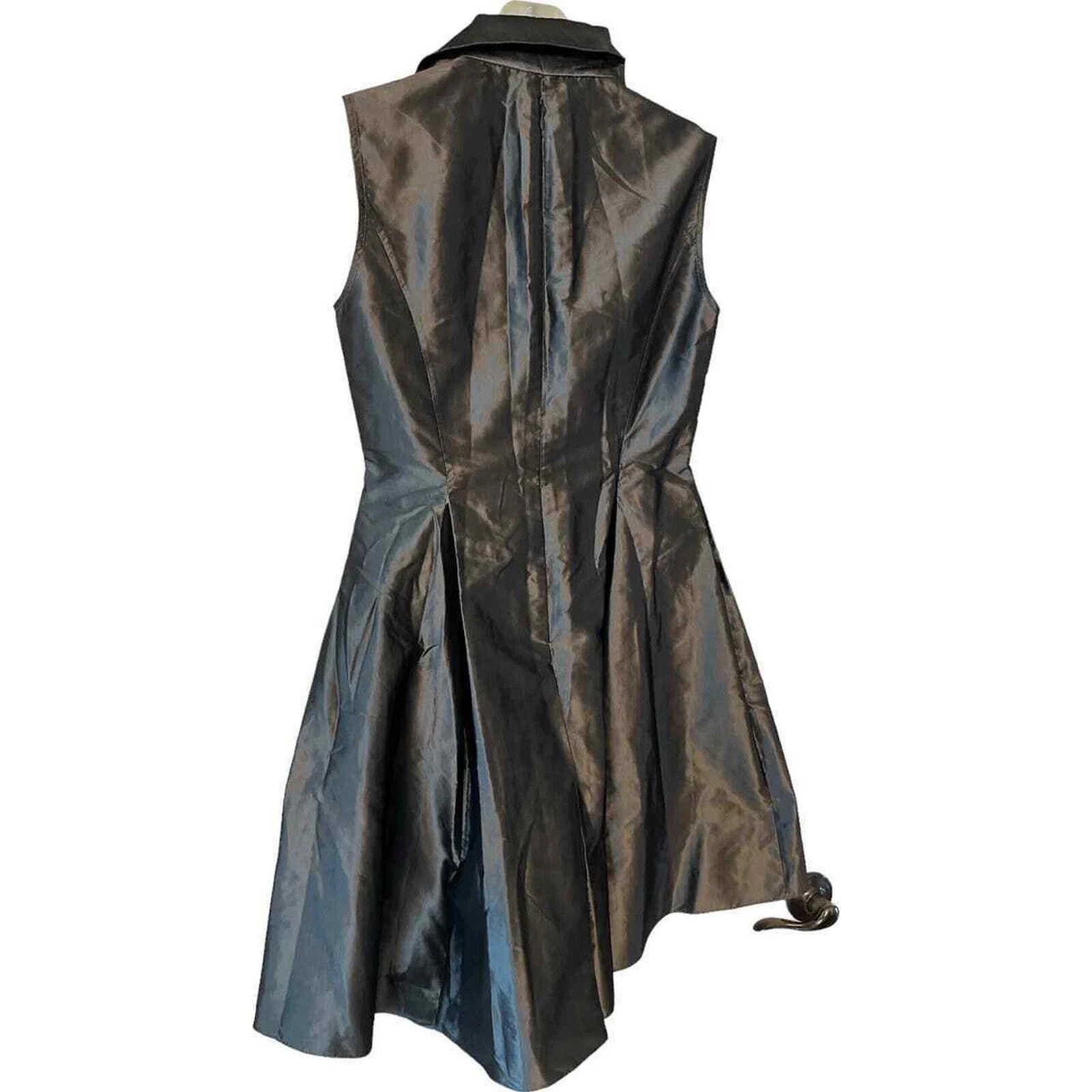 VALENTINO MINI ABITO VALENTINA KOVA TAFFETA SETA FIT & FLARE IN PELTRO TAGLIA 2 RT $1100