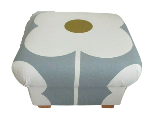 Emma J Shipley Orla Kiely Fabric Storage Footstool Pouffe Footstall Extinct Blue - Picture 25 of 148