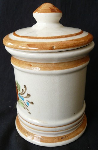 Pot à condiment en faïence – motif floral vintage – REF 1492 - Picture 2 of 6