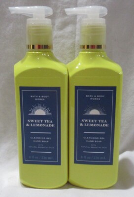 Bath & Body Works Cleansing Gel Hand Soap Lot Set of 2 SWEET TEA & LEMONADE