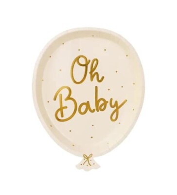 Pappteller in Ballonform Babyparty
