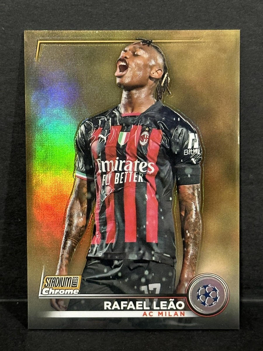 2022-23 Topps Stadium Club Chrome UCL AC Milan Rafael Leao Gold