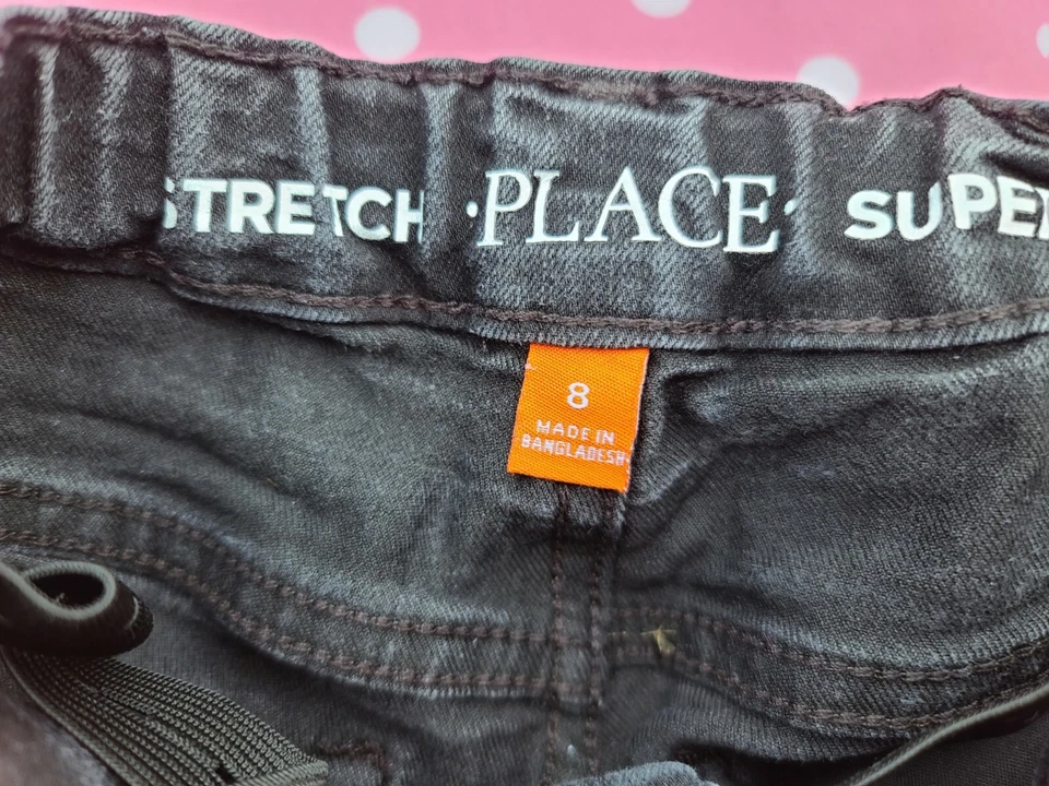 the childrens place 4pc outfit witch striped top jean pants headband size 7 8 - Image 4 of 4