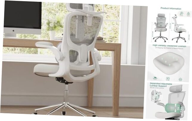 Ergonomic High Back Office Gaming Chair with Thick Grey Cushion and Headrest-image