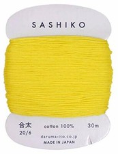 Daruma Piercing Thread Card Medium 30m Col. 203 Lemon Yellow JAPAN IMPORT
