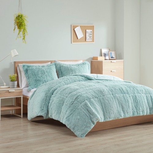 Intelligent Design 2/3pc Shaggy Faux Fur Comforter Set Ultra Soft All Season Bed - Picture 45 of 63