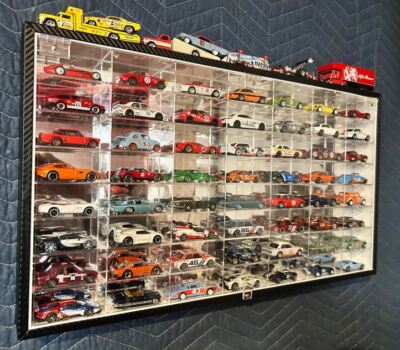 56 Diecast Car Model Display Case 1/64 Cars Acrylic Rack Cabinet Wall ...