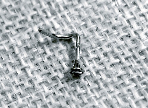 750 ECHT WEIßGOLD 💎 Diamant Brillant 0,06 ct. 💎 Nasenstecker Piercing Spirale - Picture 11 of 12