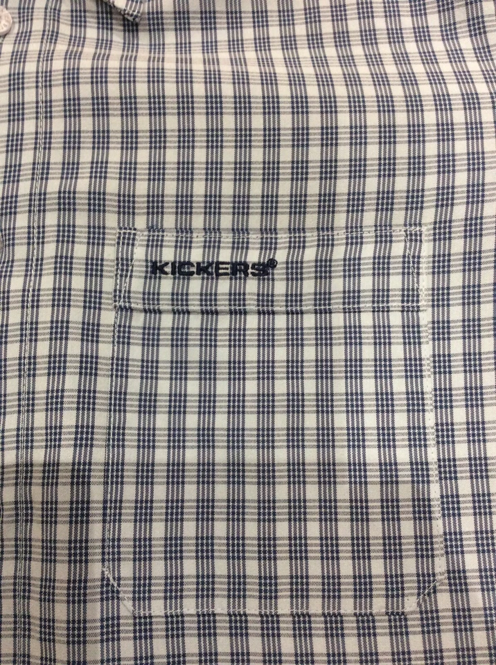 Kickers Blue Checked Shirt Longsleeve Boys Youth Size M/L - Image 3 of 4