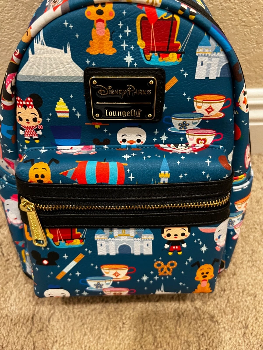 Disney Loungefly Disney Parks Chibi Icons & Attractions Mini Backpack - NWT