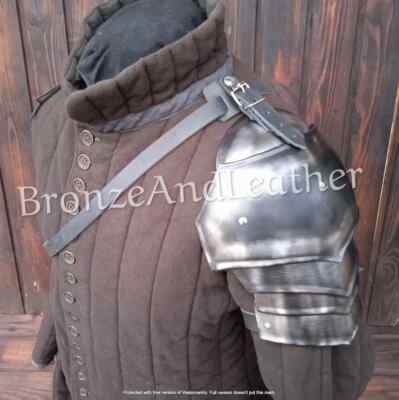 Medieval Single Pauldron Shoulder Armor Steel LARP Cosplay Knight Costume