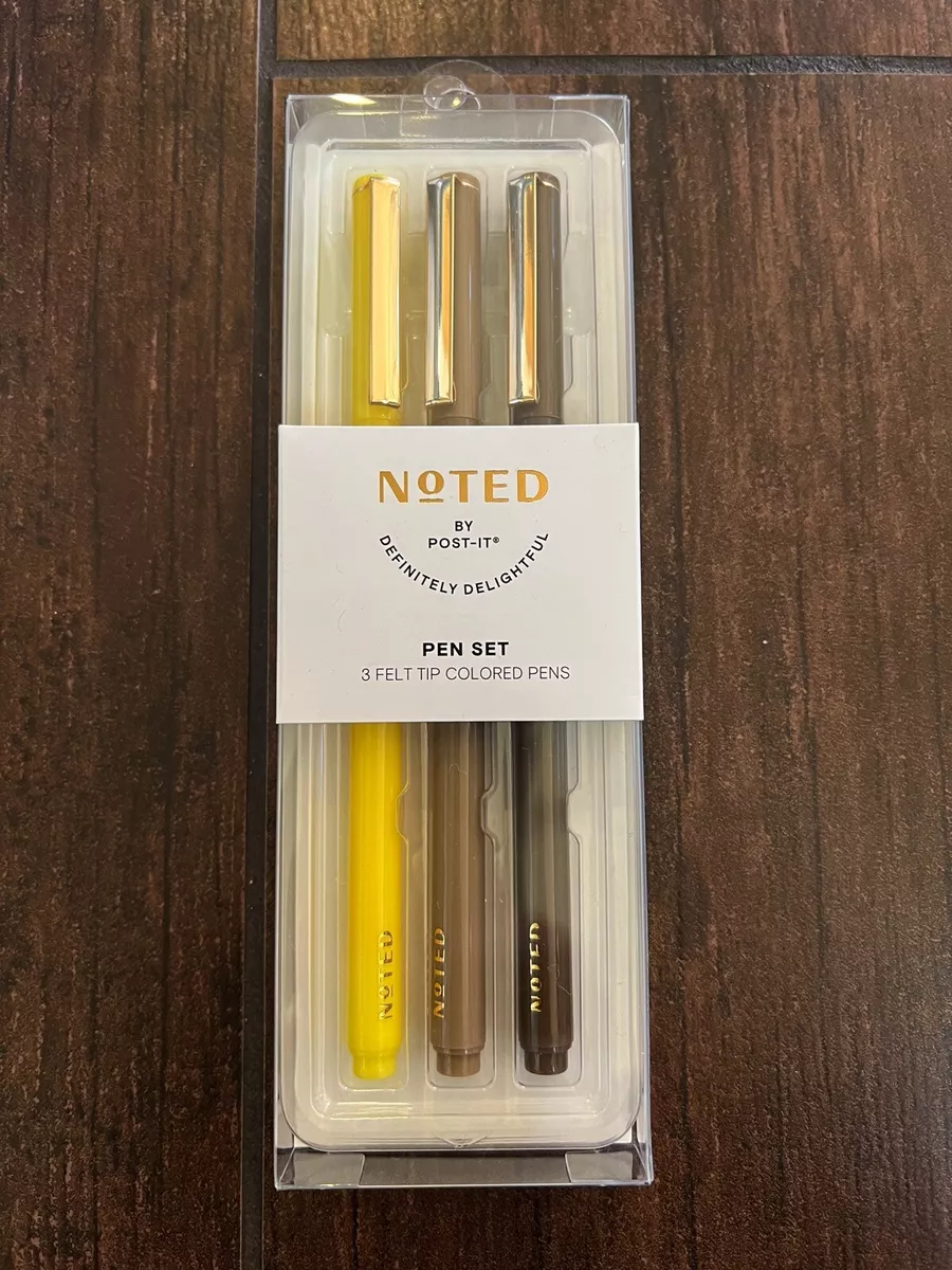 Noted by Post-it Felt Tip Colored Pens Yellow Brown