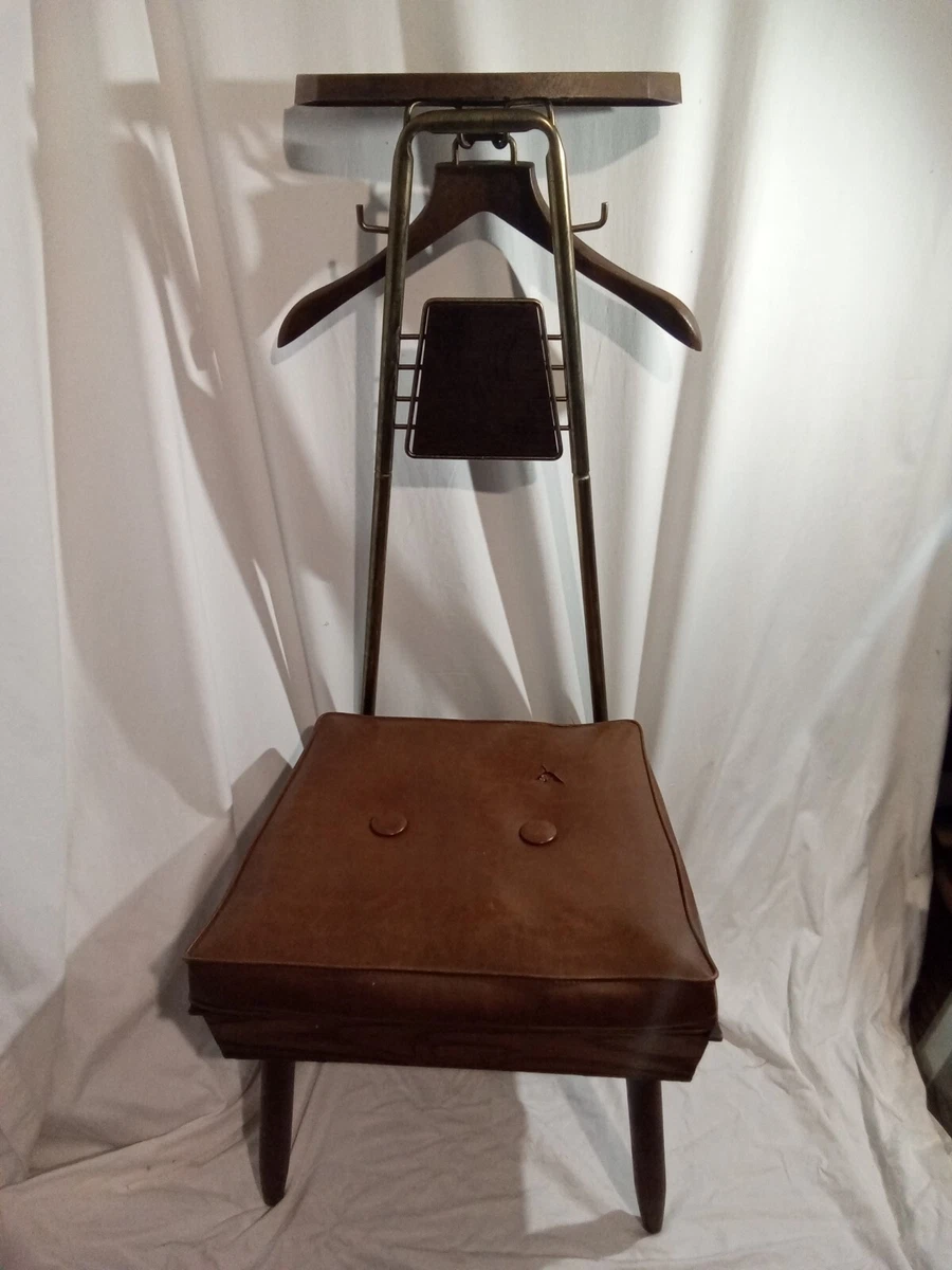 Antique valet butler chair With Original Hanger And Under Seat