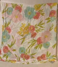 Cloud Island Baby Swaddle Blanket Cotton Muslin Floral EUC 44 x 46