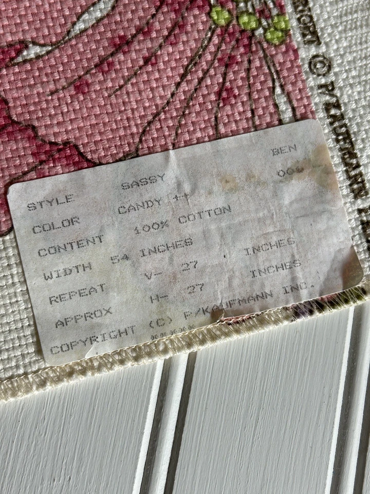 P. Kaufmann Upholstery Fabric Floral Pink Heavy Weave 56 x 34 GORGEOUS! - Image 4 of 4