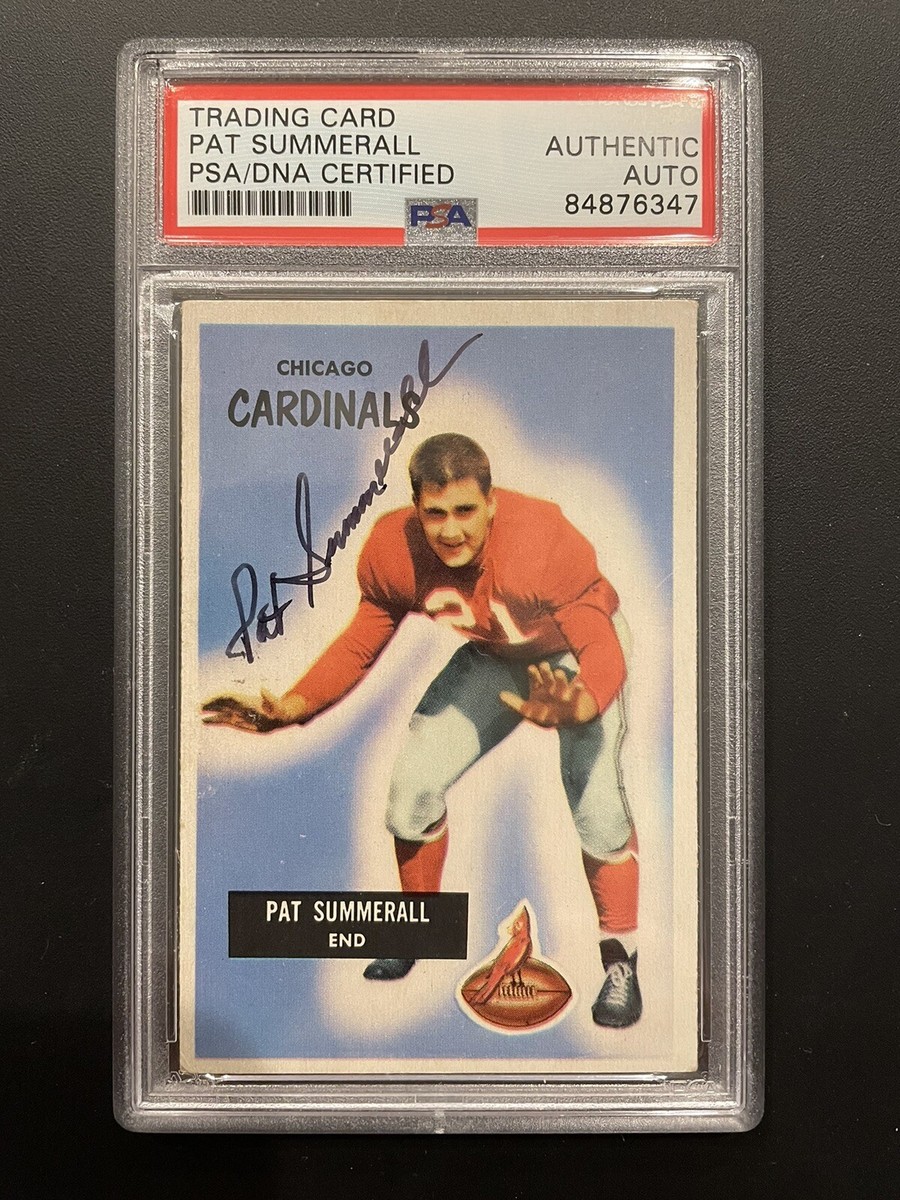 Pat Summerall Signed 1955 Bowman Rookie Card Broadcaster Great PSA