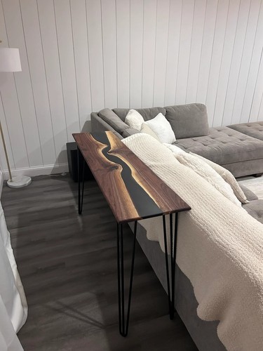 Console Table: Black Walnut Console Table, Epoxy River Console Table, Handmade - Picture 5 of 16