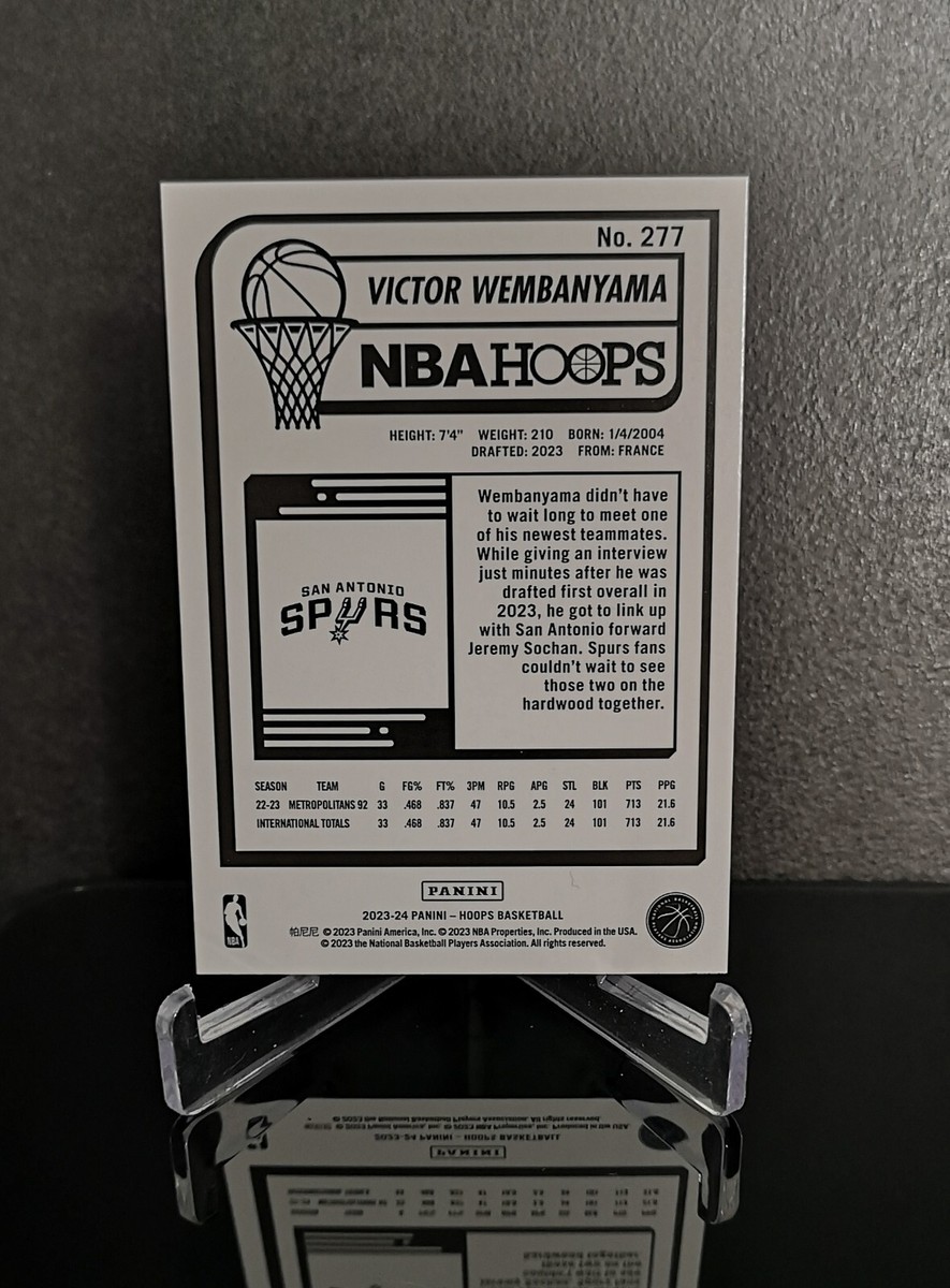 VICTOR WEMBANYAMA RC 💥 2023-24 Panini NBA Hoops Rookie Card #277