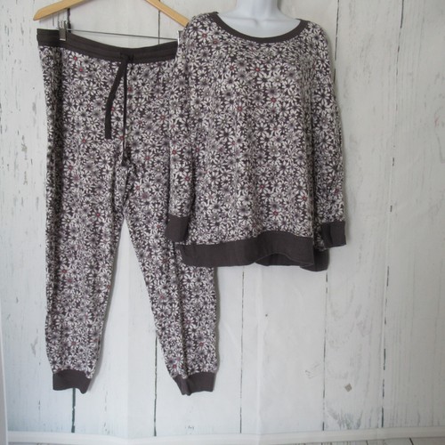 Secret Treasures Pajama Set 22 24 16 18 Gray Floral Daisy Jogger Pants Top Soft