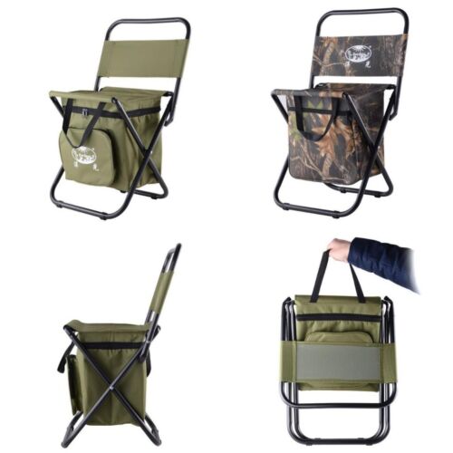 Foldable Backpack Fishing Chair Stool Cooler Bag Hiking Camping Outdoor  Picnic | eBay