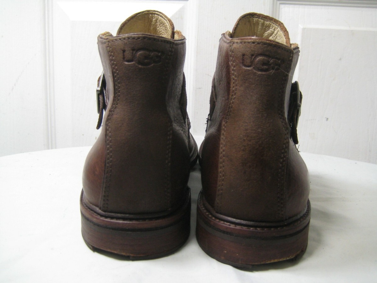 UGG Australia Graham Monk Brown Espresso Leather Ankle Boot  display picture 3