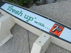Vintage 60s 70s 7Up Soda Lighted Sign Header 22" W/ Metal Brackets Adv Works!