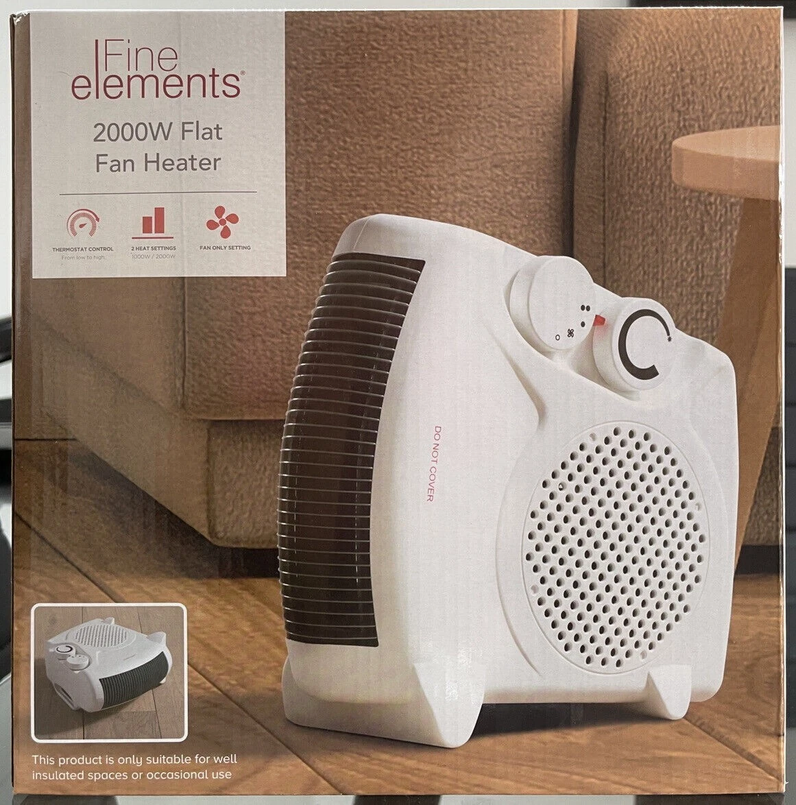 Fine Elements Heater Dual Position, Electric Fan Heater 2000W White HEA1007  | eBay
