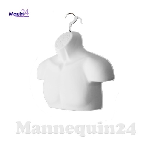 a Set of Male & Female Mannequin Torso Body Forms White w/ 2 Hangers & 1 Stand - Picture 4 of 9