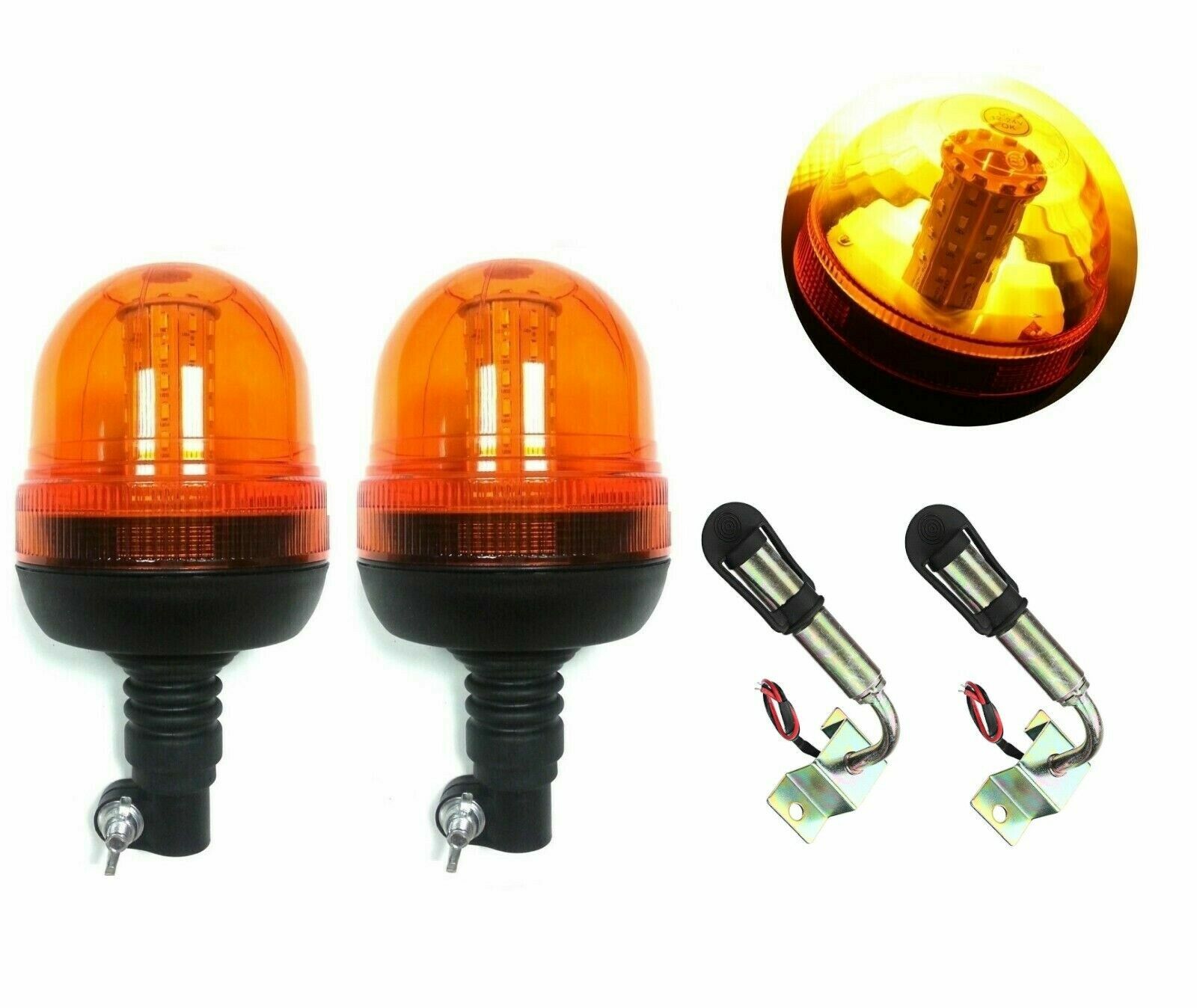 Gyrophares LED E9 R65 lot de 2 feux flash étanches pour éviter les chocs de cabine